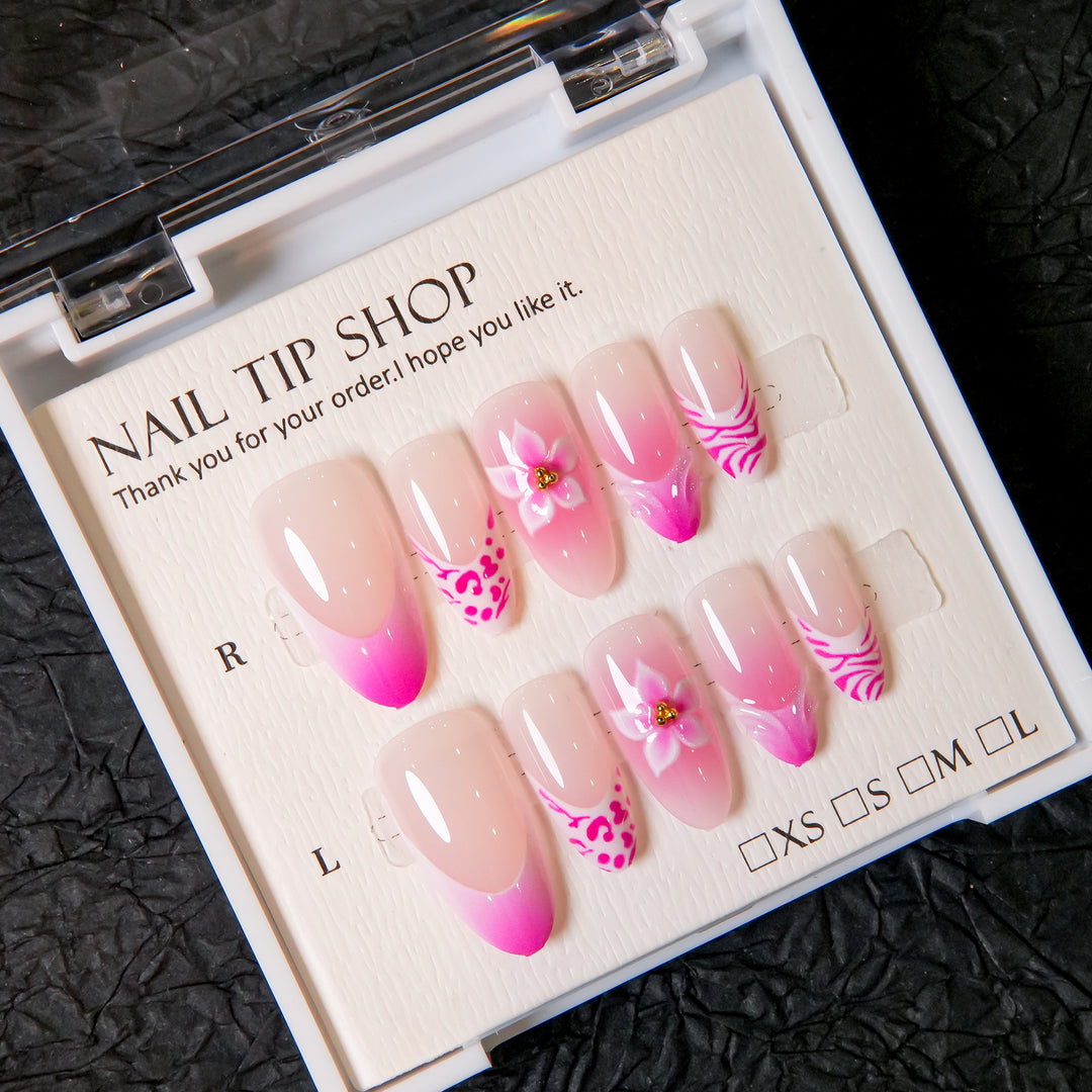 Artistic Floral Press-On Nail Enhancements
