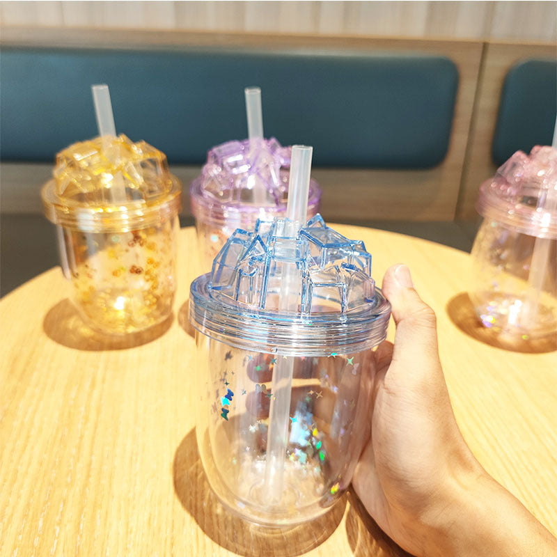 Women's Glittering Drinking Cups with Straw Stornfield