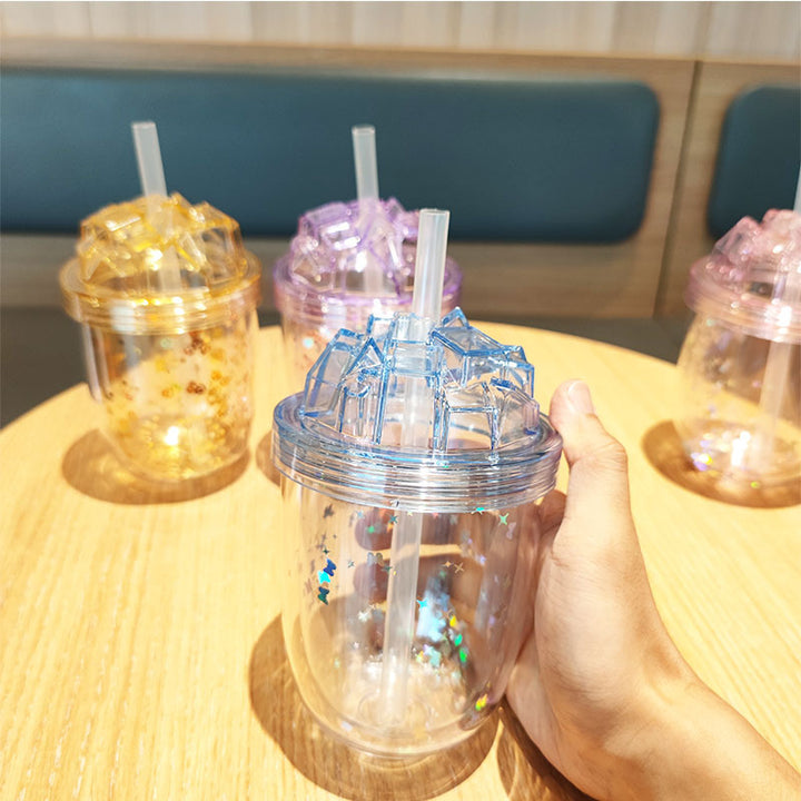 Women's Glittering Drinking Cups with Straw Stornfield