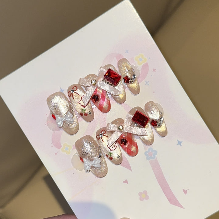 Artificial Nail Set with Playful Character and Detailed Decoration Stornfield