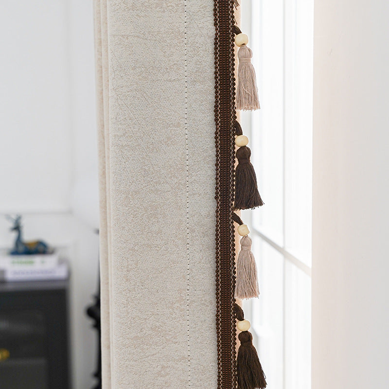 Decorative curtain with tassel trim Stornfield