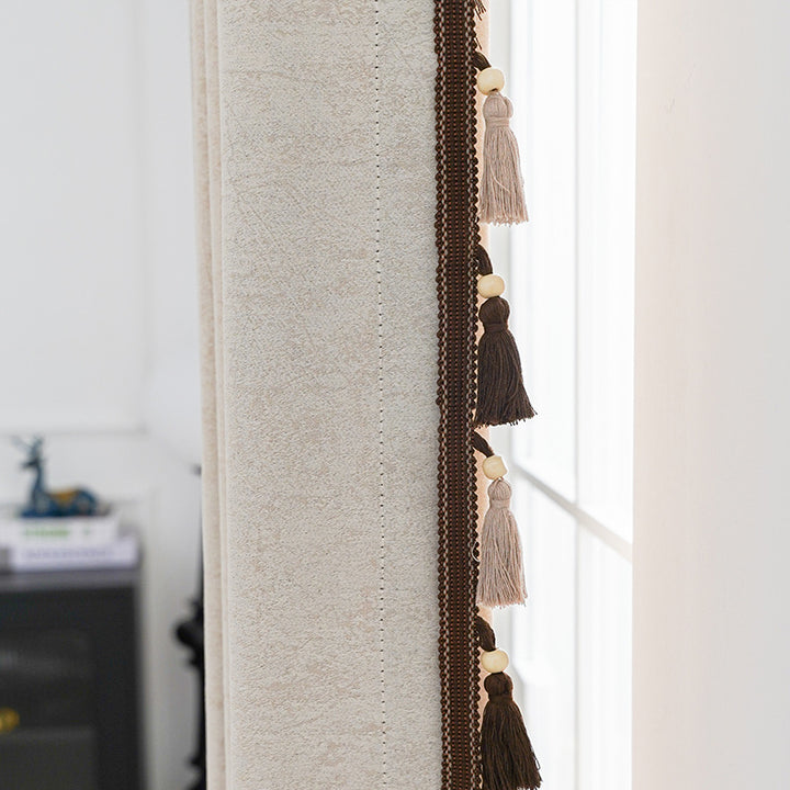 Decorative curtain with tassel trim Stornfield