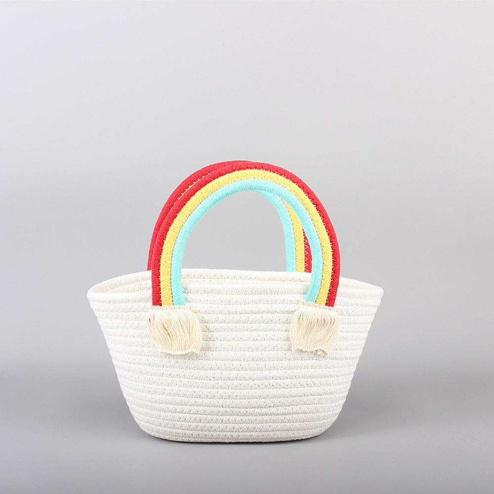 Stylish beach bag with colorful rainbow accent Stornfield