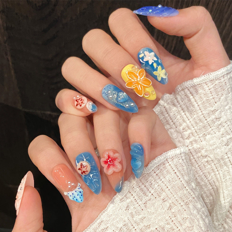 Decorative Floral Press-On Nail Art Stornfield