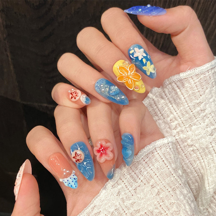 Decorative Floral Press-On Nail Art Stornfield