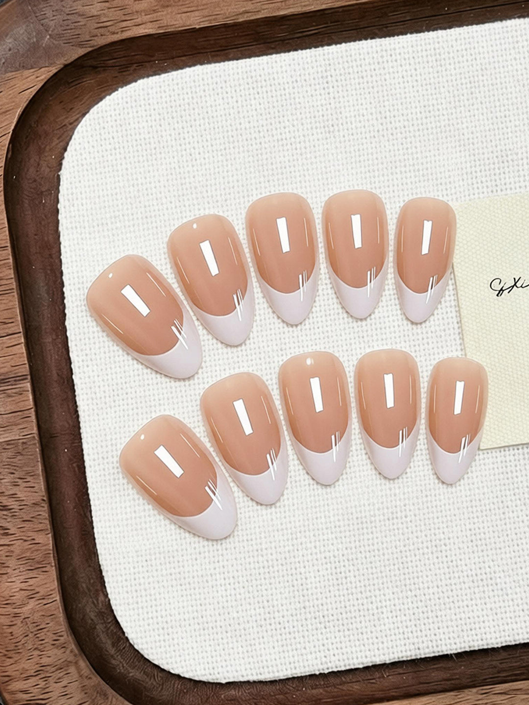 Elegant Artificial Nails with French Design Stornfield