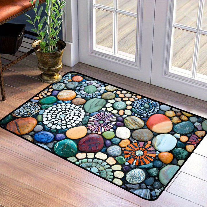 Decorative Floral Print Welcome Mat