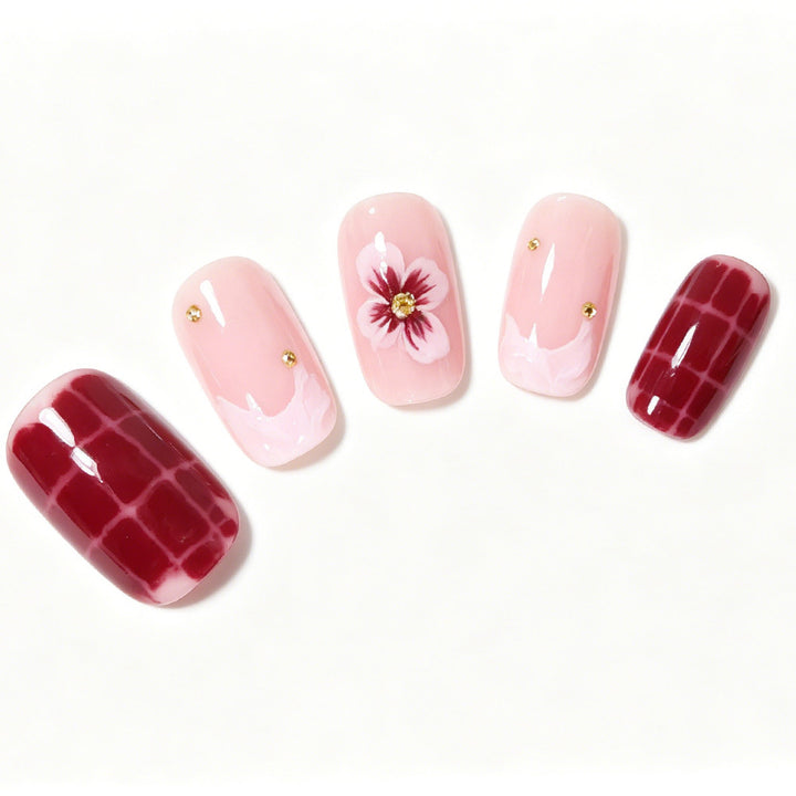 Elegant Floral Acrylic Nail Art Tips Stornfield