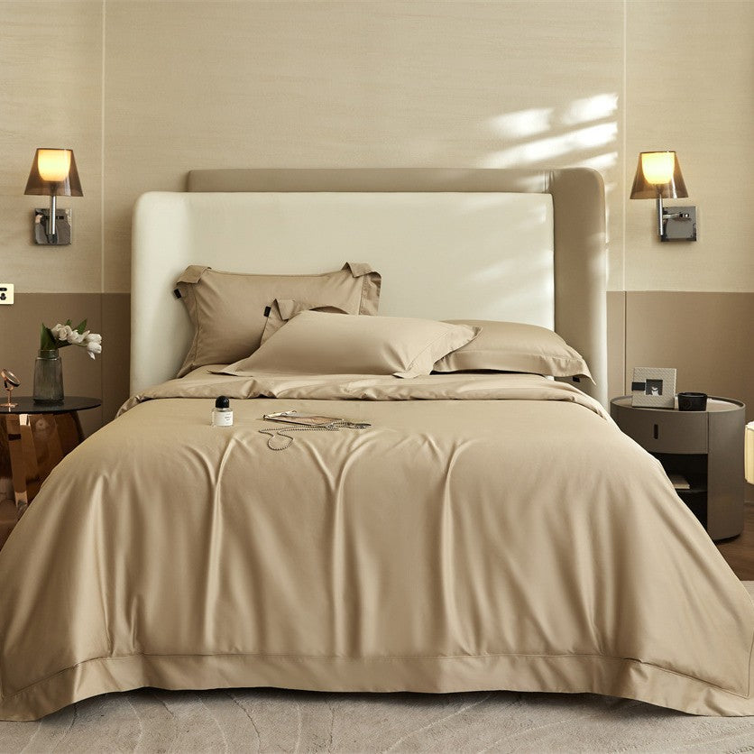 Luxury Sateen Duvet Cover Bedding Set with Hidden Zipper and Pillow Shams