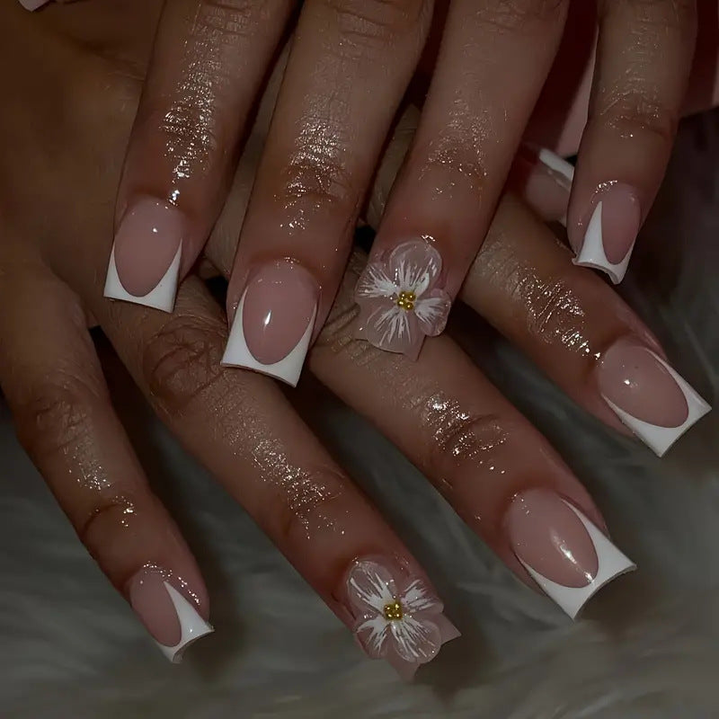Floral Elegance Press-On Nail Art Stornfield