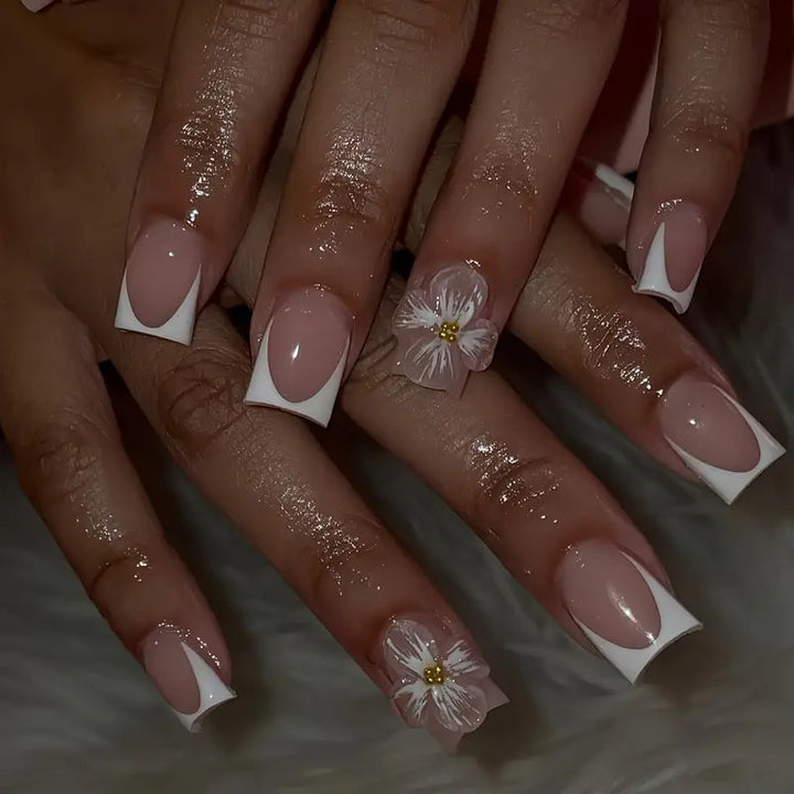 Floral Elegance Press-On Nail Art Stornfield