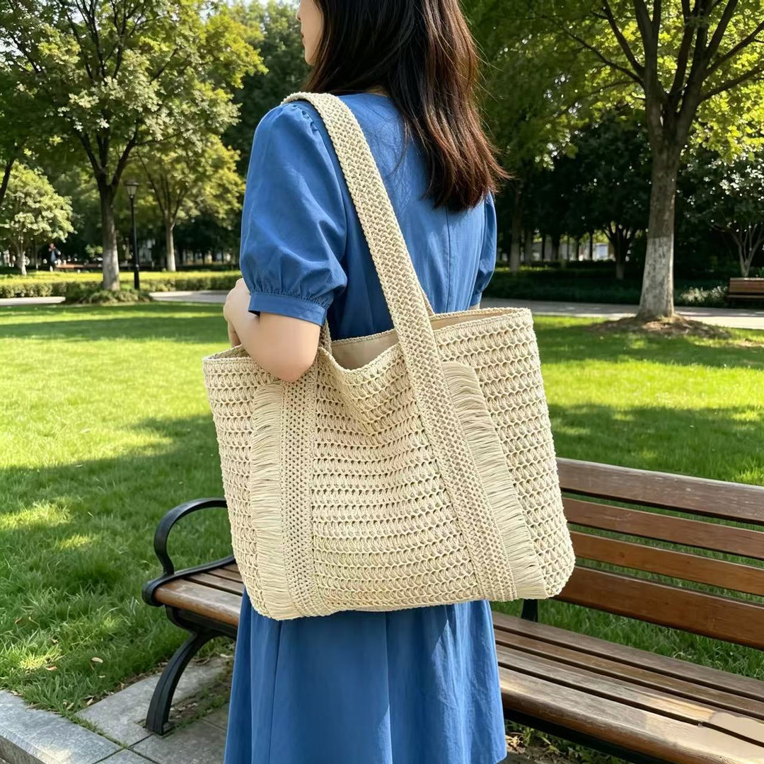 Woven Natural Material Beach Bag Stornfield