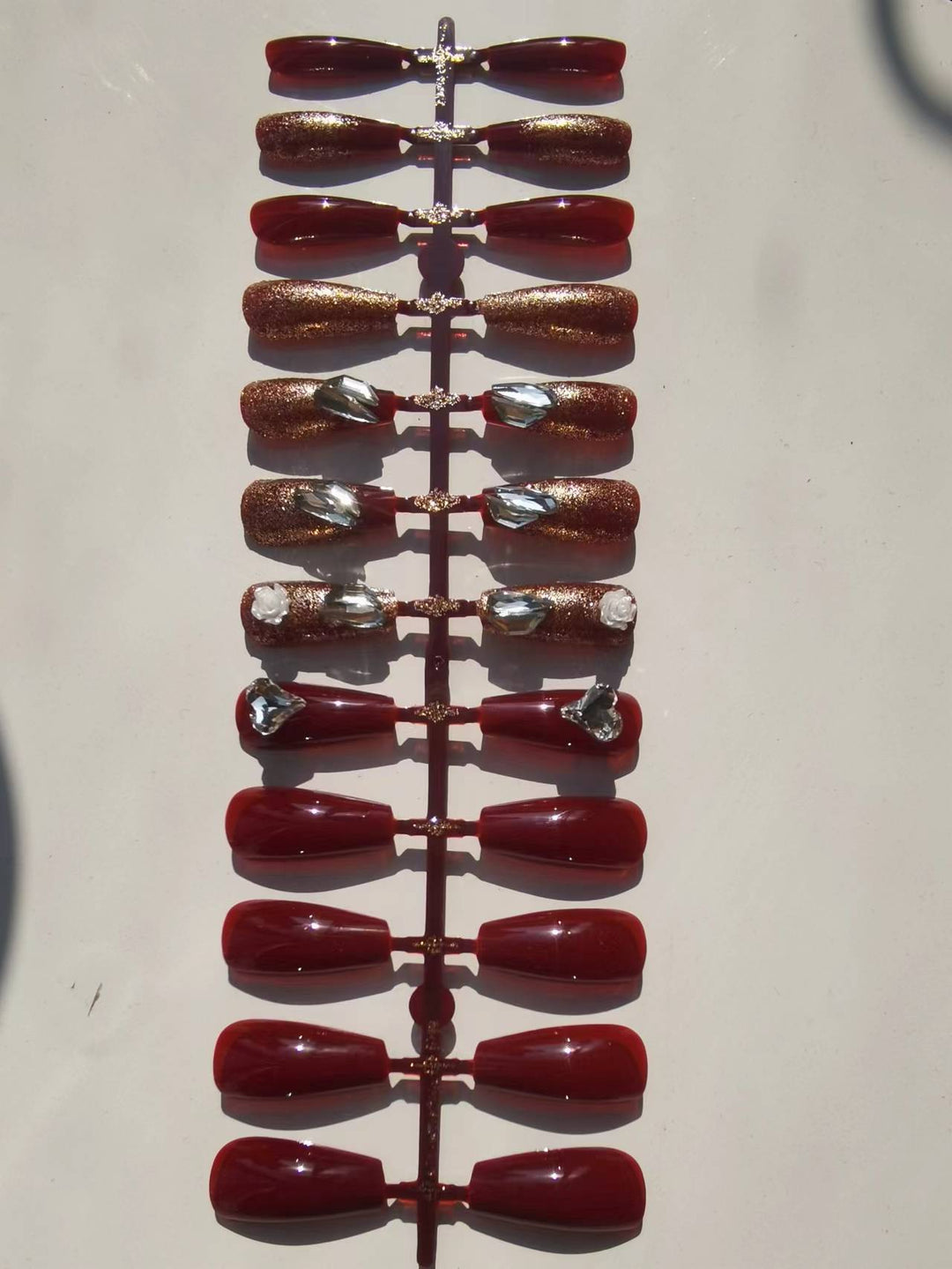 Decorative Press-On Nail Set with 3D Accents Stornfield