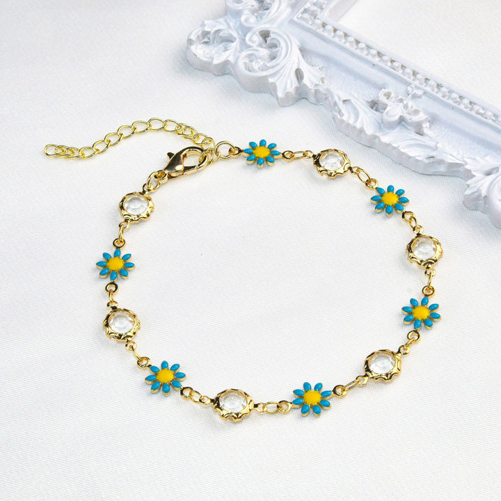 Floral Crystal Charm Bracelet Stornfield