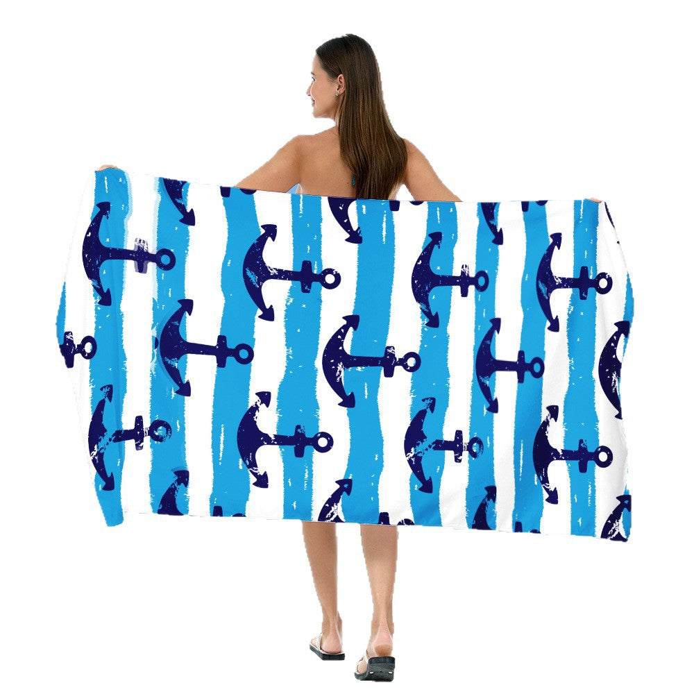 Beach towel with cheerful salamander and ice cream design Stornfield
