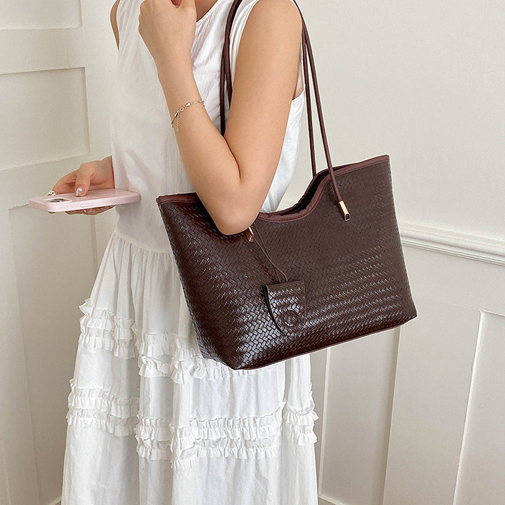 Woven Leather Tote Bag