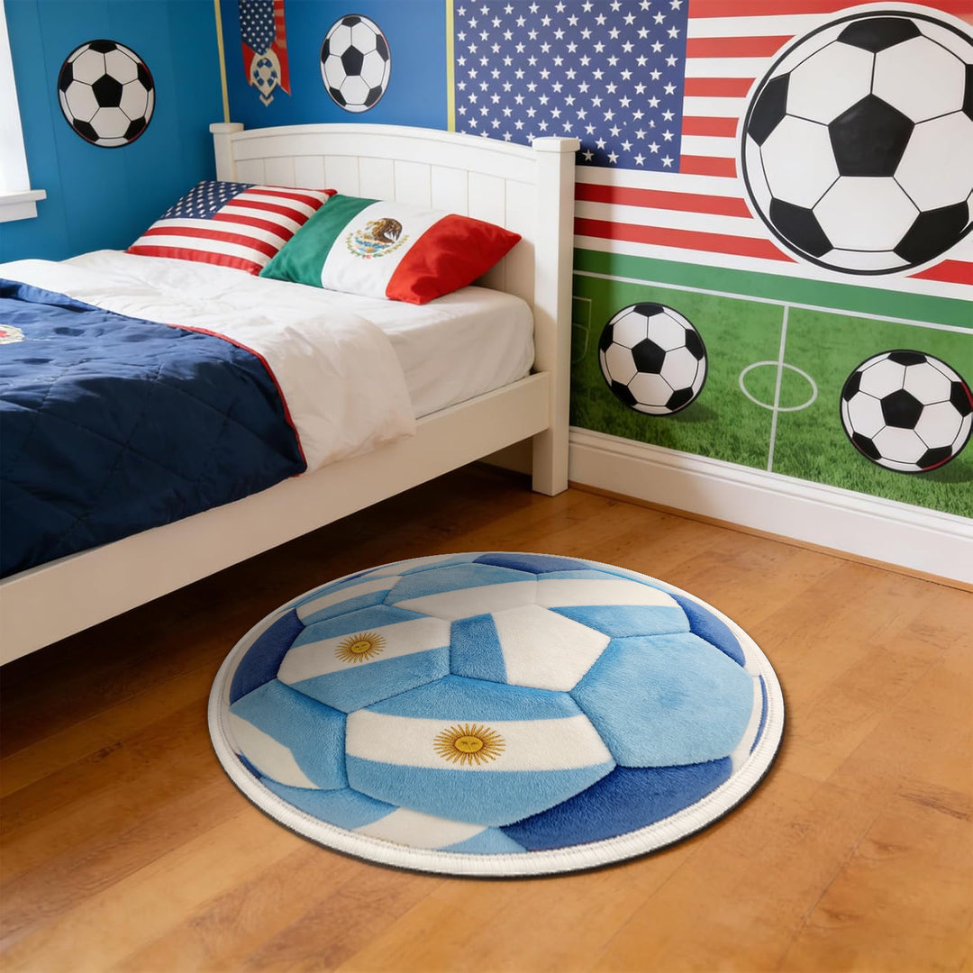 Soccer Ball-Themed Area Rug