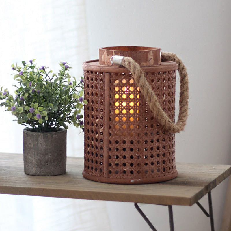 Decorative lantern holder made of natural material Stornfield