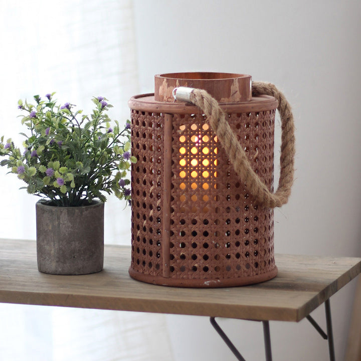 Decorative lantern holder made of natural material Stornfield