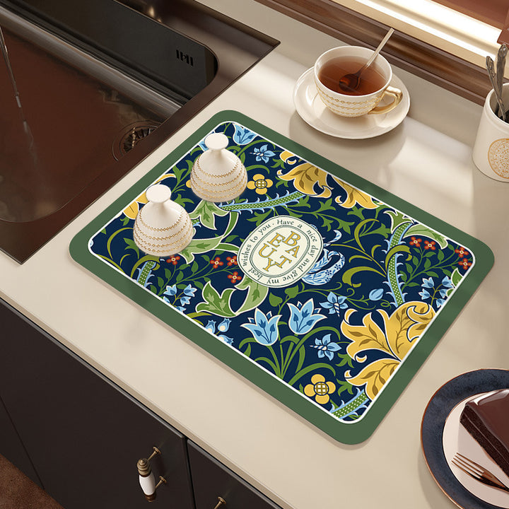 Decorative Botanical Kitchen Mat