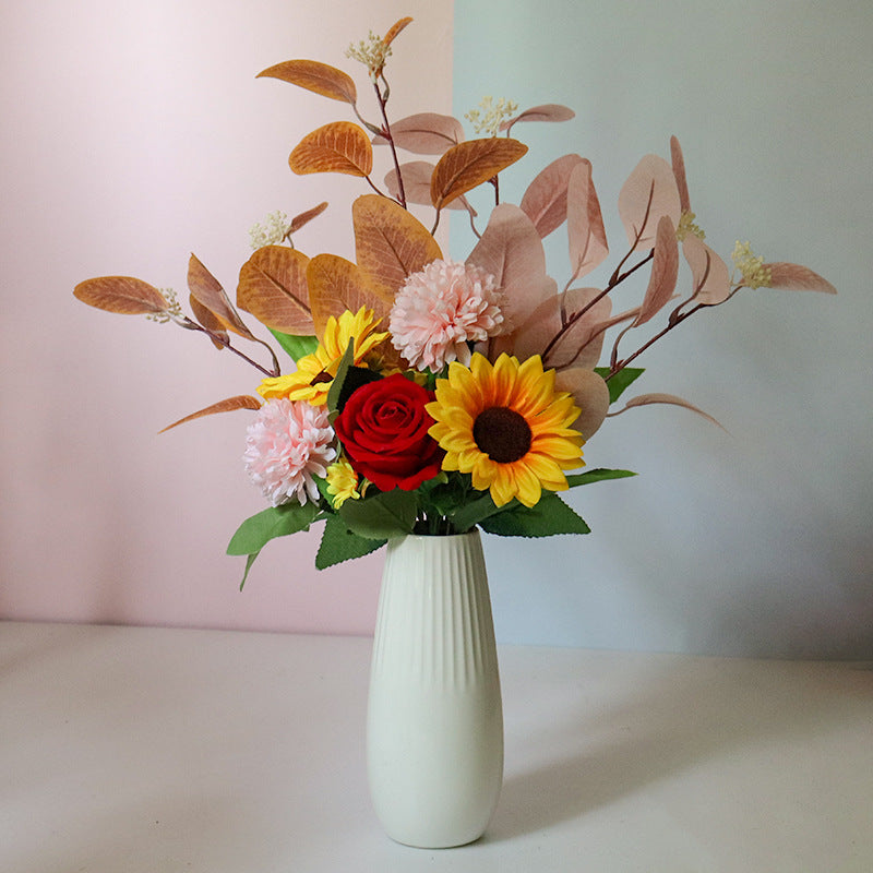 Lifelike Floral Arrangement in Elegant Vase