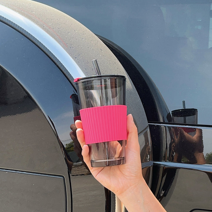 Women's versatile drinking cup with non-slip silicone cover and straw Stornfield