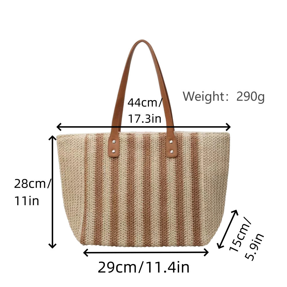 Stylish and Spacious Shopping Bag Made of Refined Straw Mix Stornfield