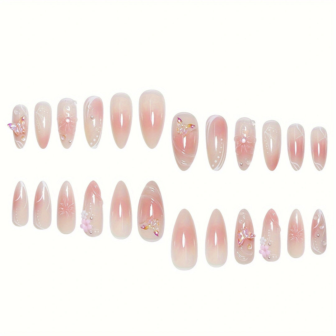 Artistic Infused Floral Press-On Nail Set Stornfield