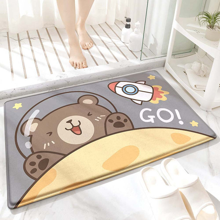 Playful Animal Design Bath Mat