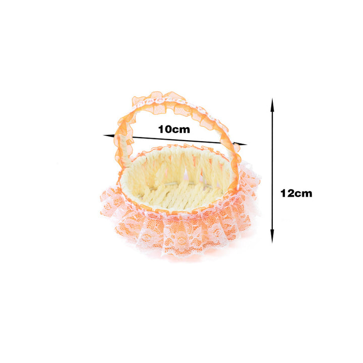 Decorative Lace Trim Woven Basket Stornfield