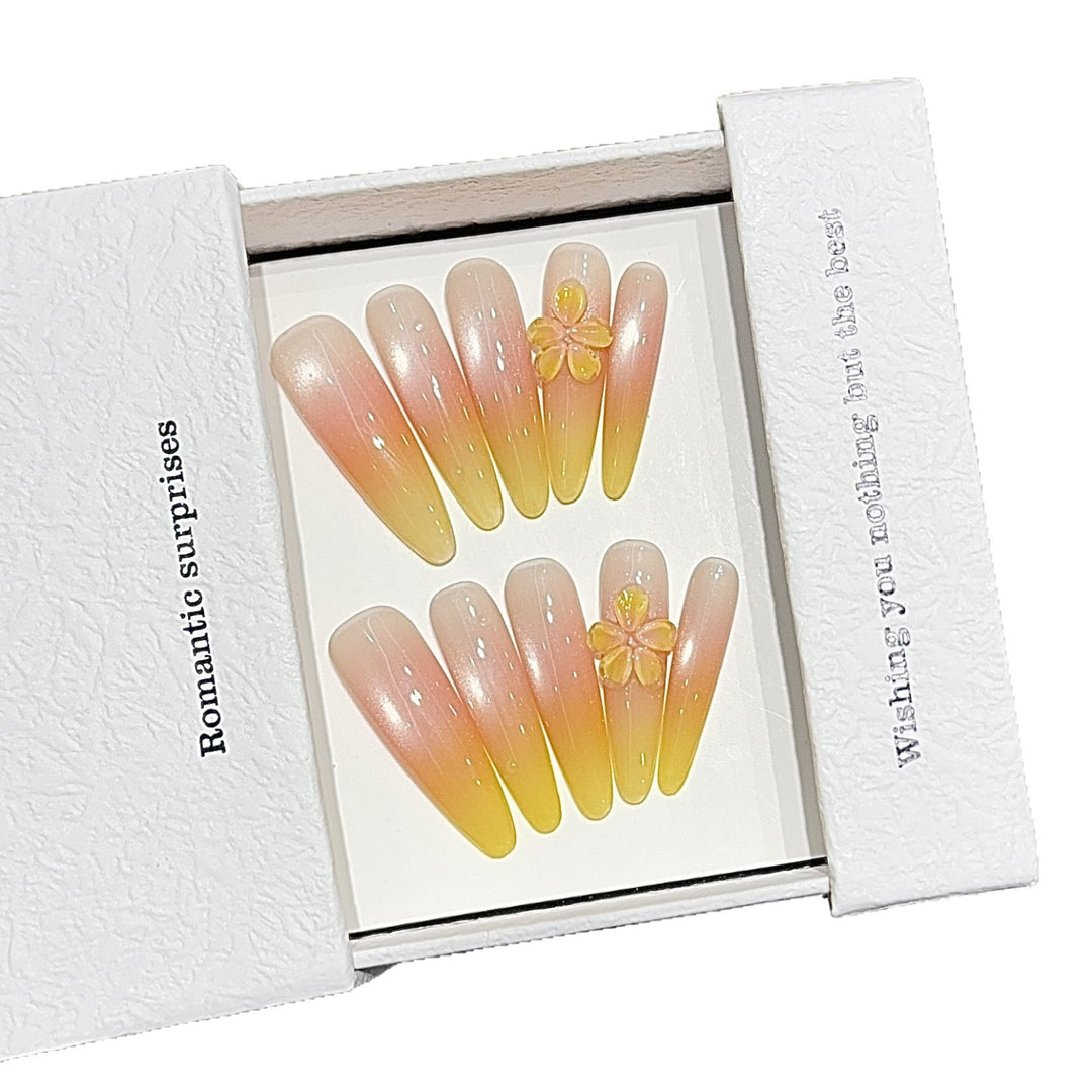 Elegant Artificial Nails with Romantic Ombre Effect Stornfield