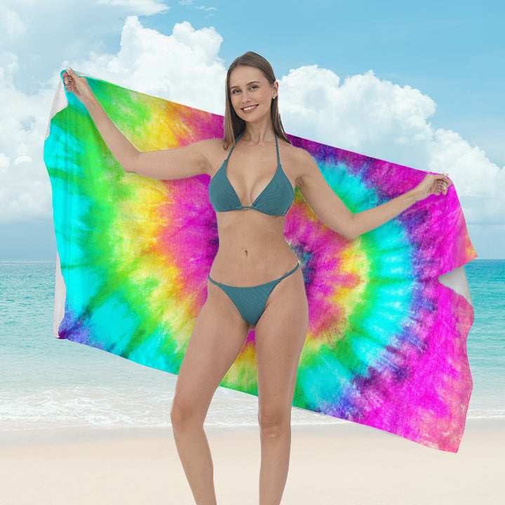 Beach towel with vibrant tropical plant motif Stornfield