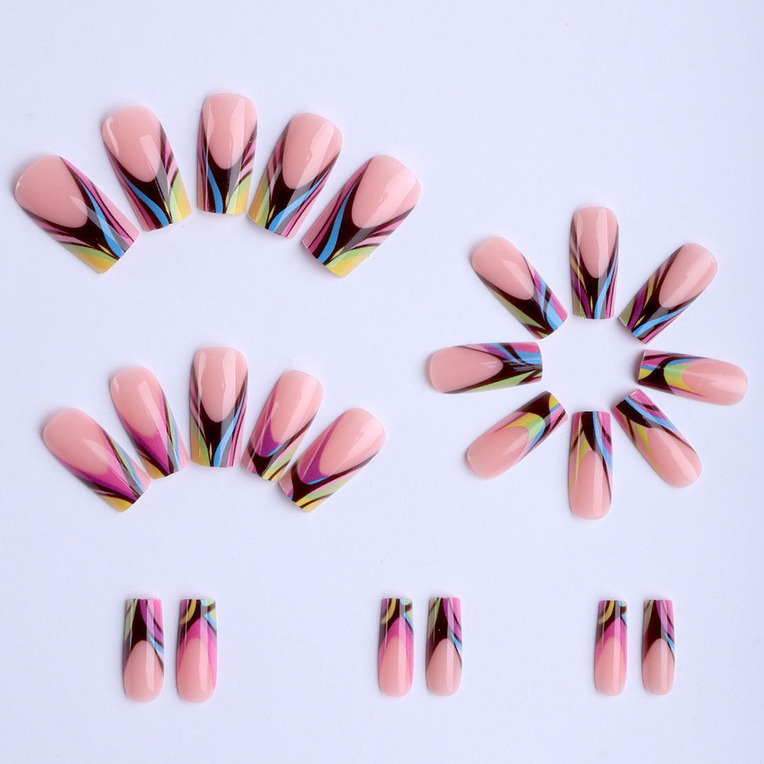 Artificial nails in modern design with colorful accents Stornfield