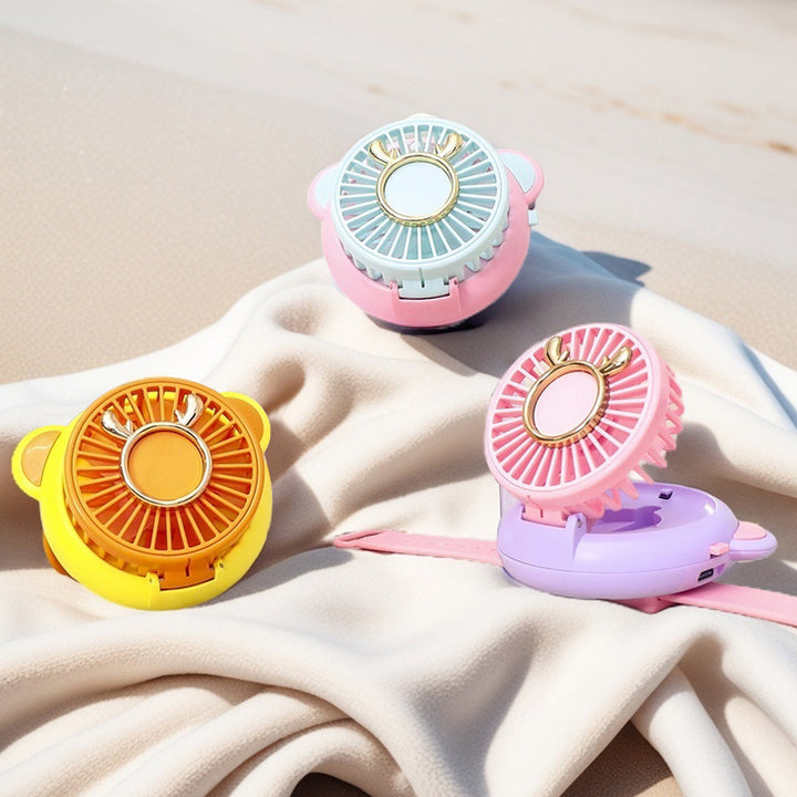 Women's Portable Mini Fan with Integrated Mirror and Spray Function Stornfield