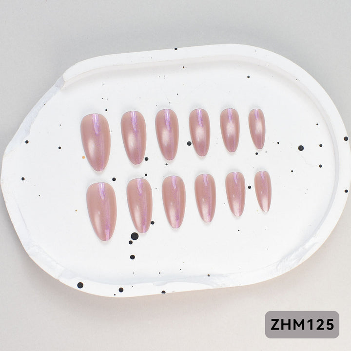 Artistic Press-On Nail Set with Cherry Blossom Design Stornfield