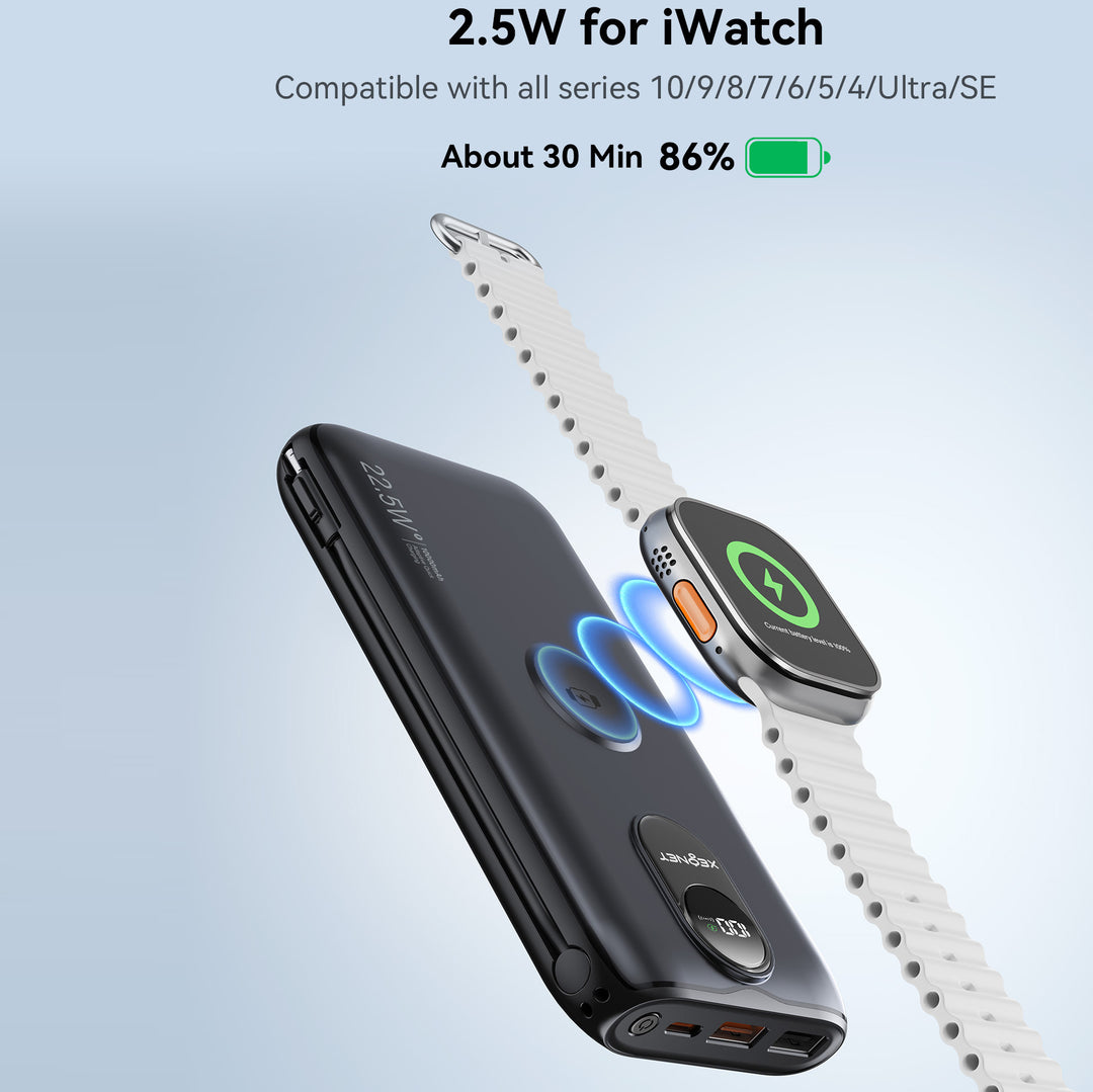 Portable power bank with Qi charging function and wired fast charging system Stornfield