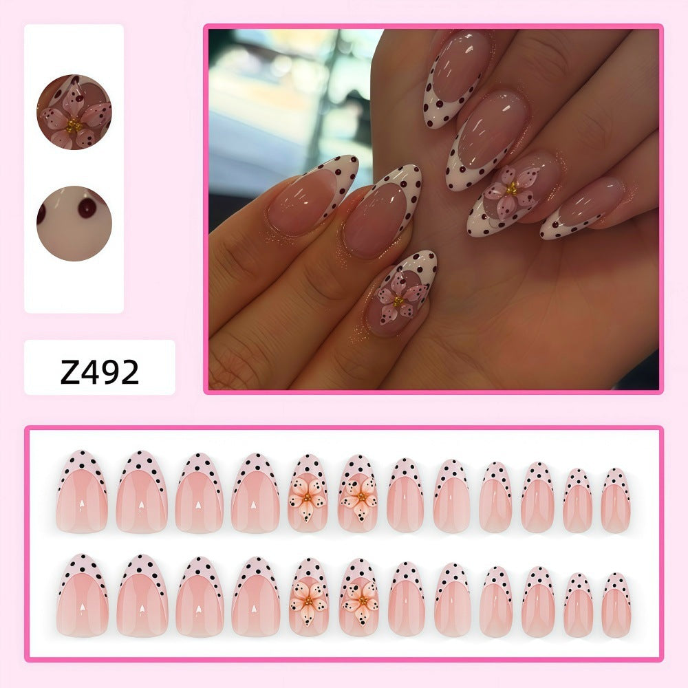 Art Nails in Elegant Flower and Dot Design Stornfield