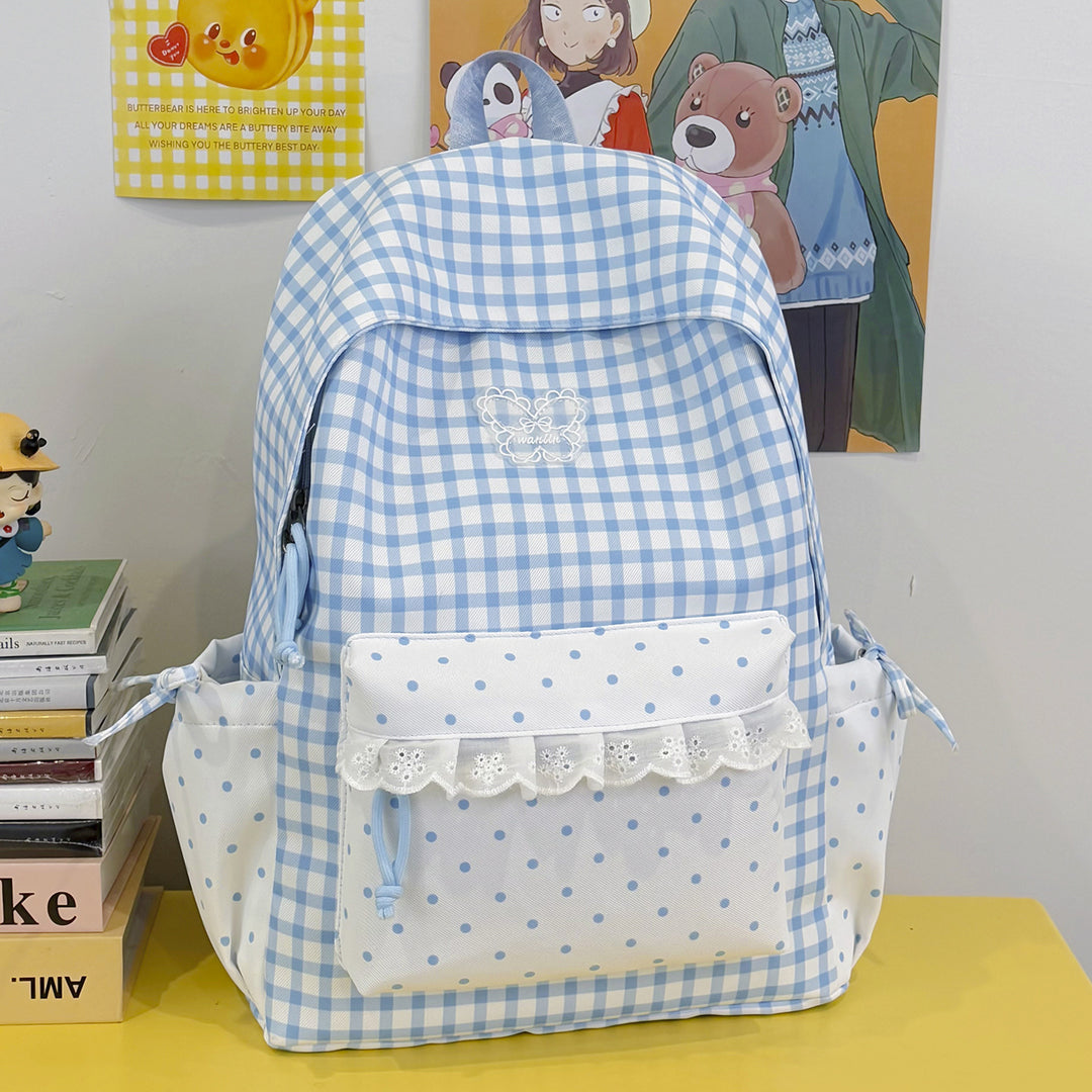 Fun Gingham Patterned Backpack Stornfield