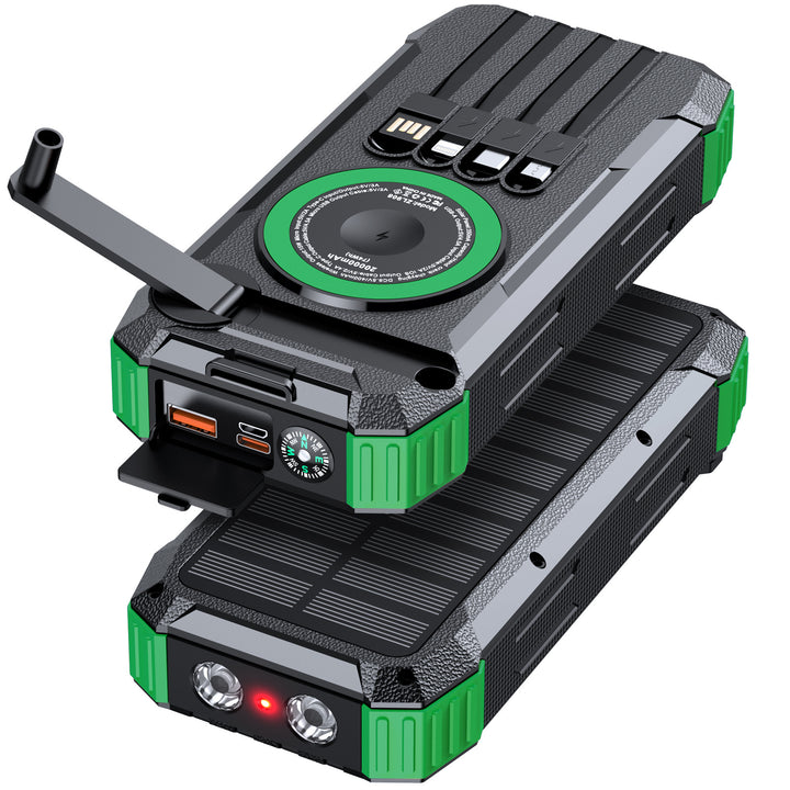 Outdoor Powerbank with solar charging function and integrated LED lamp Stornfield