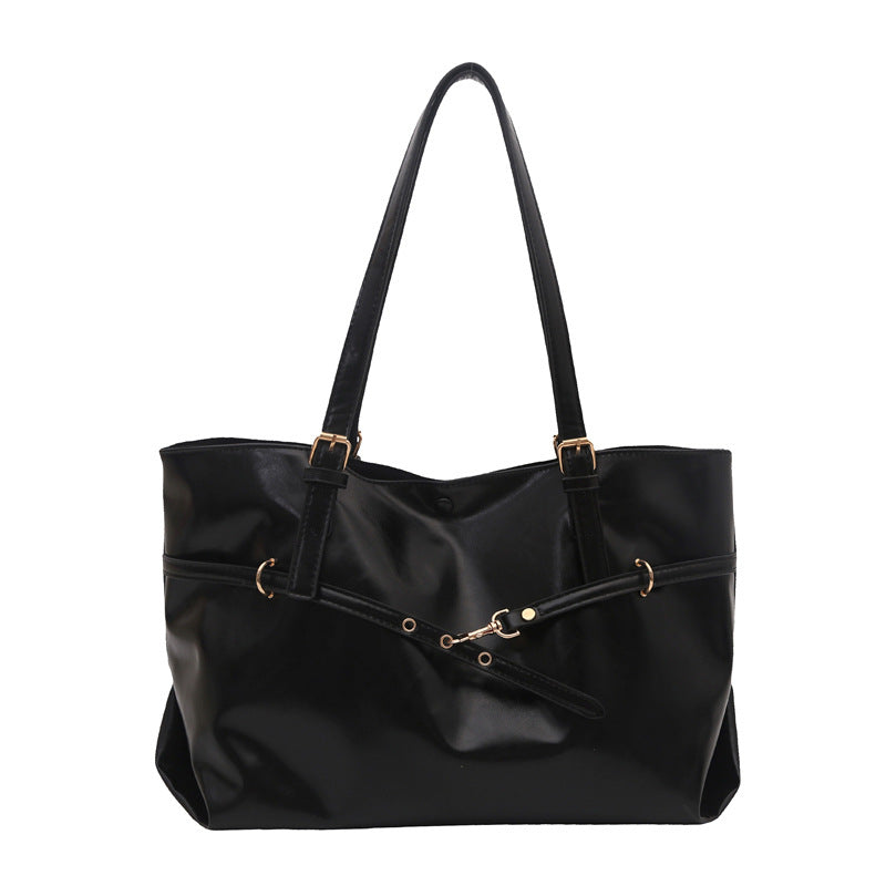 Sleek Structured Vegan Leather Tote