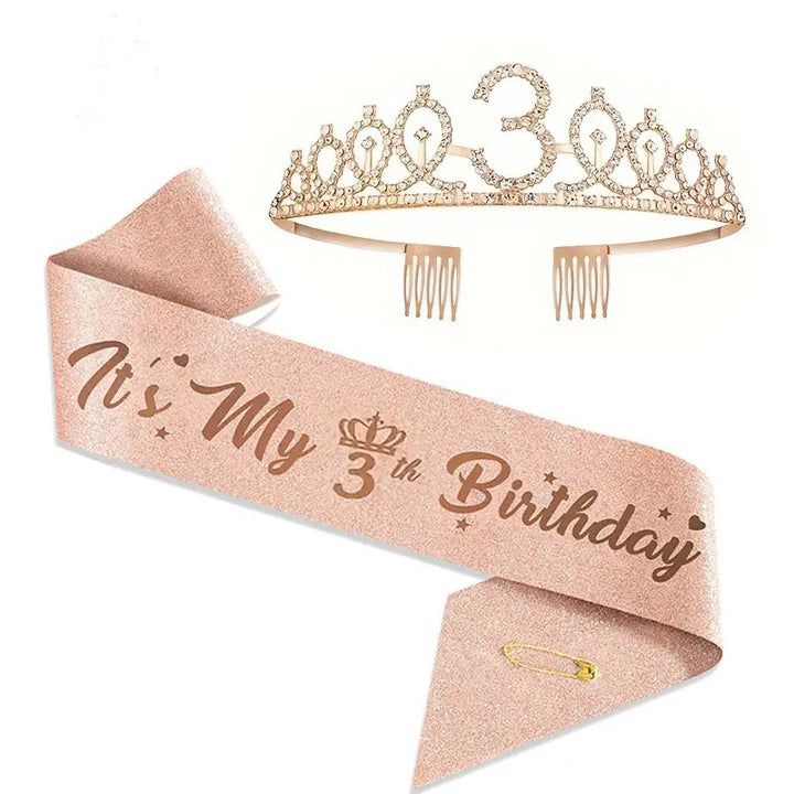 Women Glittering Tiaras with Festive Birthday Banner Stornfield