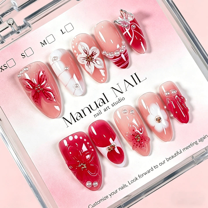 Decorative Floral Press-On Nail Art Collection Stornfield