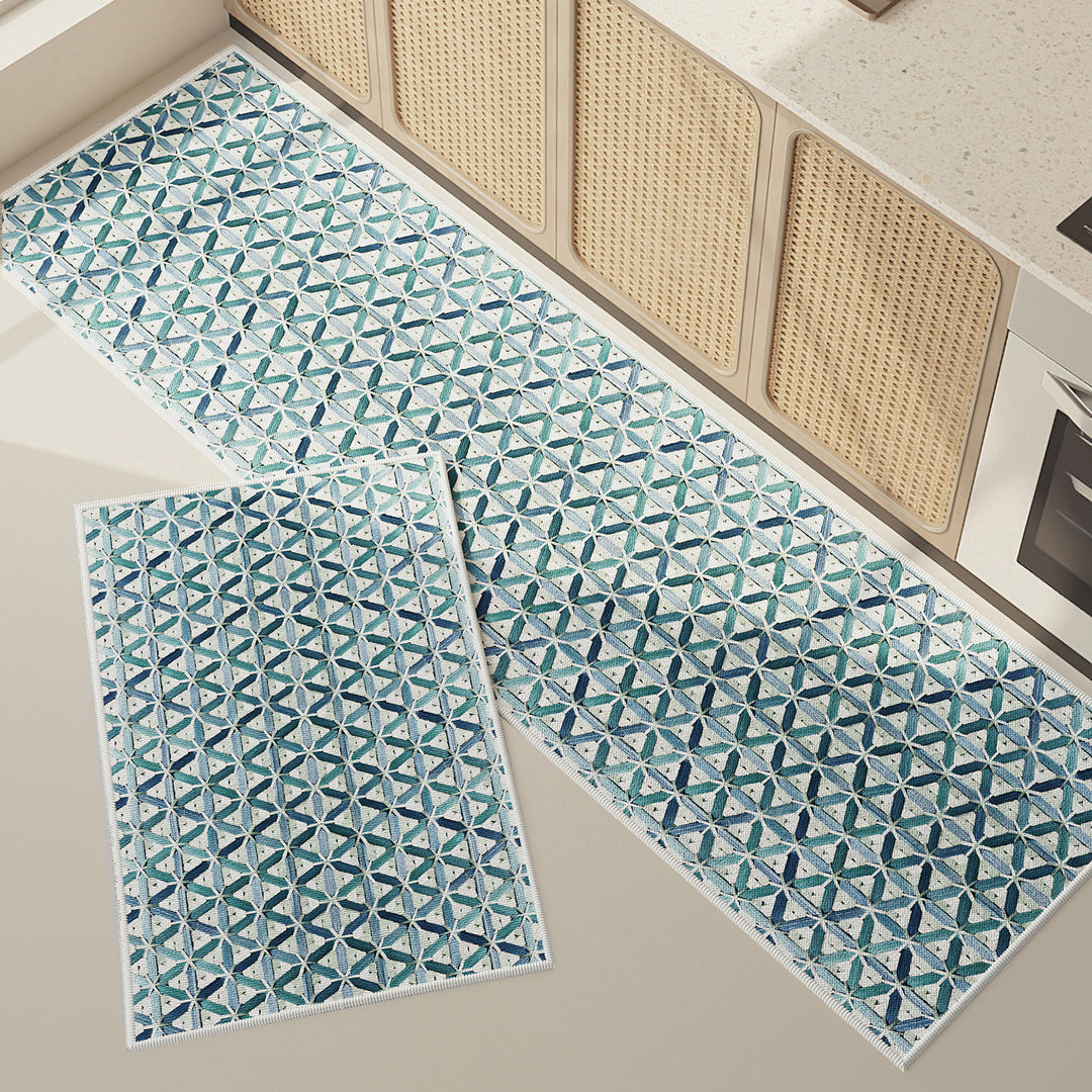 Geometric Pattern Kitchen Runner Mat