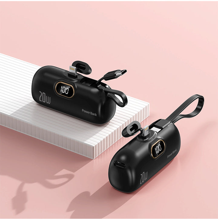 Power bank with integrated charging cable Stornfield