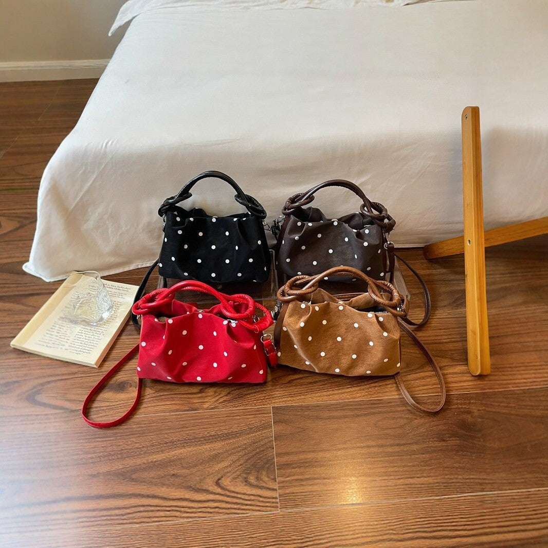 Polka Dot Textured Handheld Bag