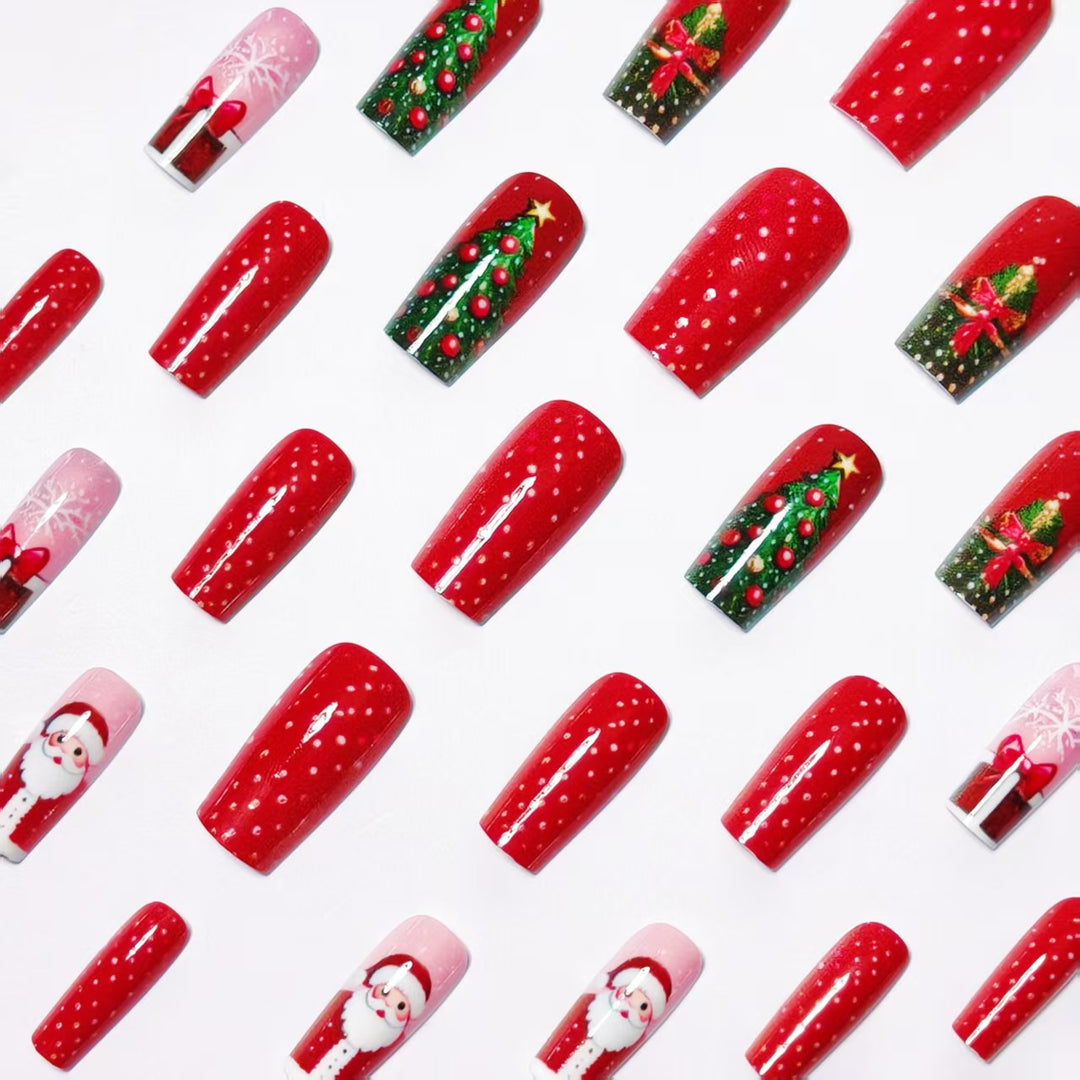 Christmas nail art with festive Santa and Christmas tree design Stornfield