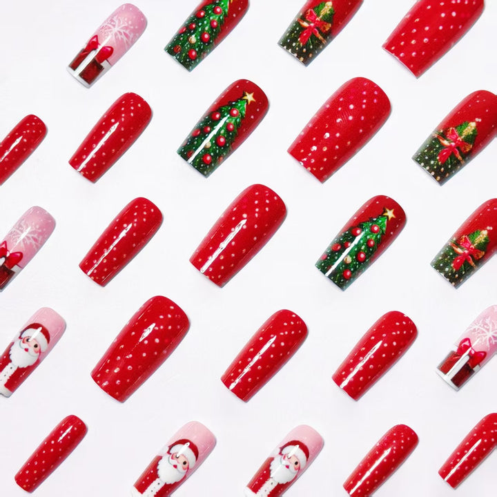 Christmas nail art with festive Santa and Christmas tree design Stornfield
