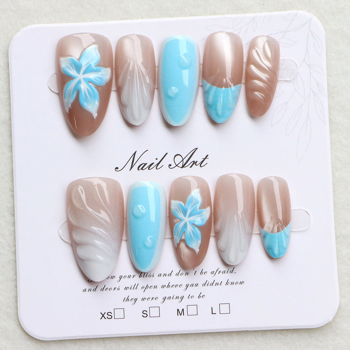 Tropical-Inspired Decorative Press-On Nail Art Stornfield