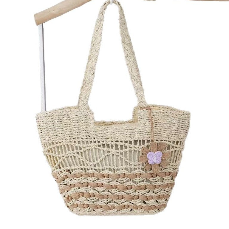 Braided shopping bag with decorative elements Stornfield