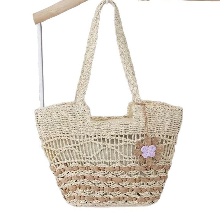Braided shopping bag with decorative elements Stornfield